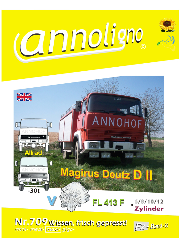 Magirus Deutz/IVECO Frontlenker LKW D II 30 to. & 6-12 Zylinder V- Diesel Motor Bild- Bedienungsanleitung & Bild- Ersatzteilliste & Explosionszeichnungen - annoligno 709